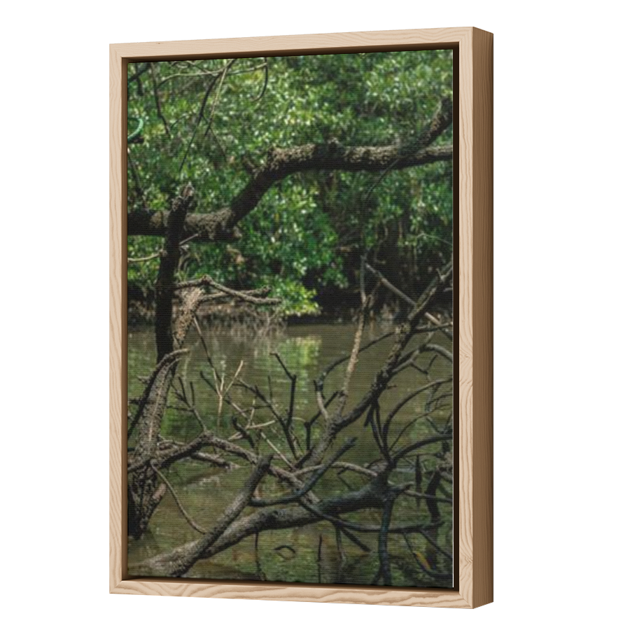 Thumbnail for Canvas - Wood Grain Floating Frame