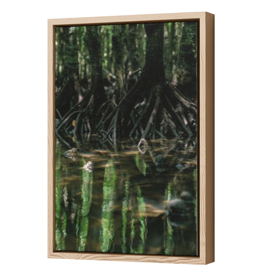 Thumbnail for Canvas - Wood Grain Floating Frame
