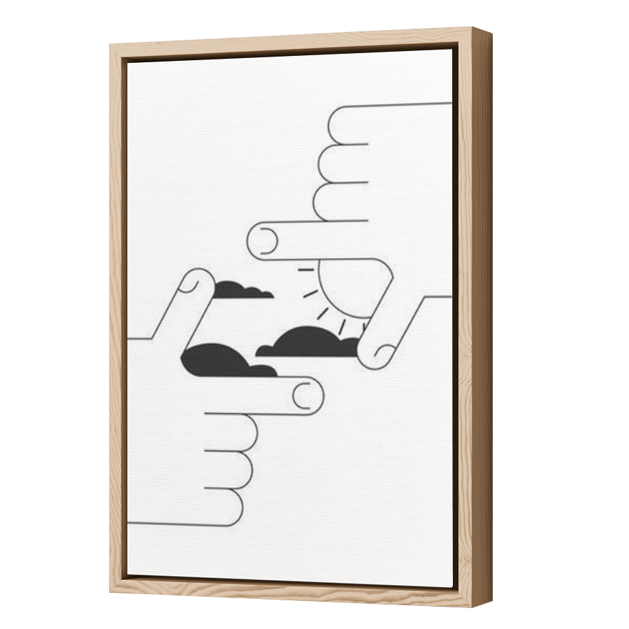 Thumbnail for Canvas - Wood Grain Floating Frame