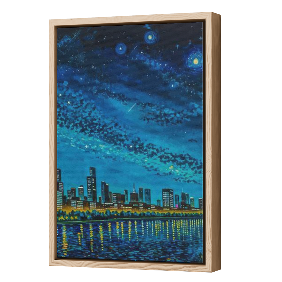 Thumbnail for Canvas - Wood Grain Floating Frame