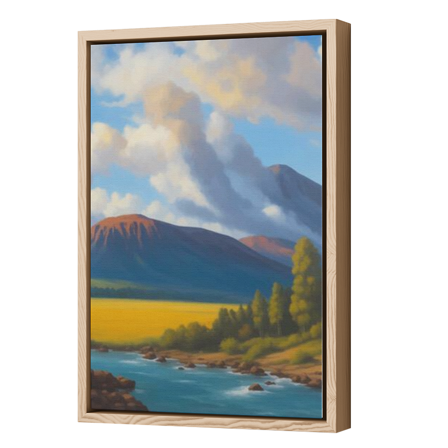 Thumbnail for Canvas - Wood Grain Floating Frame