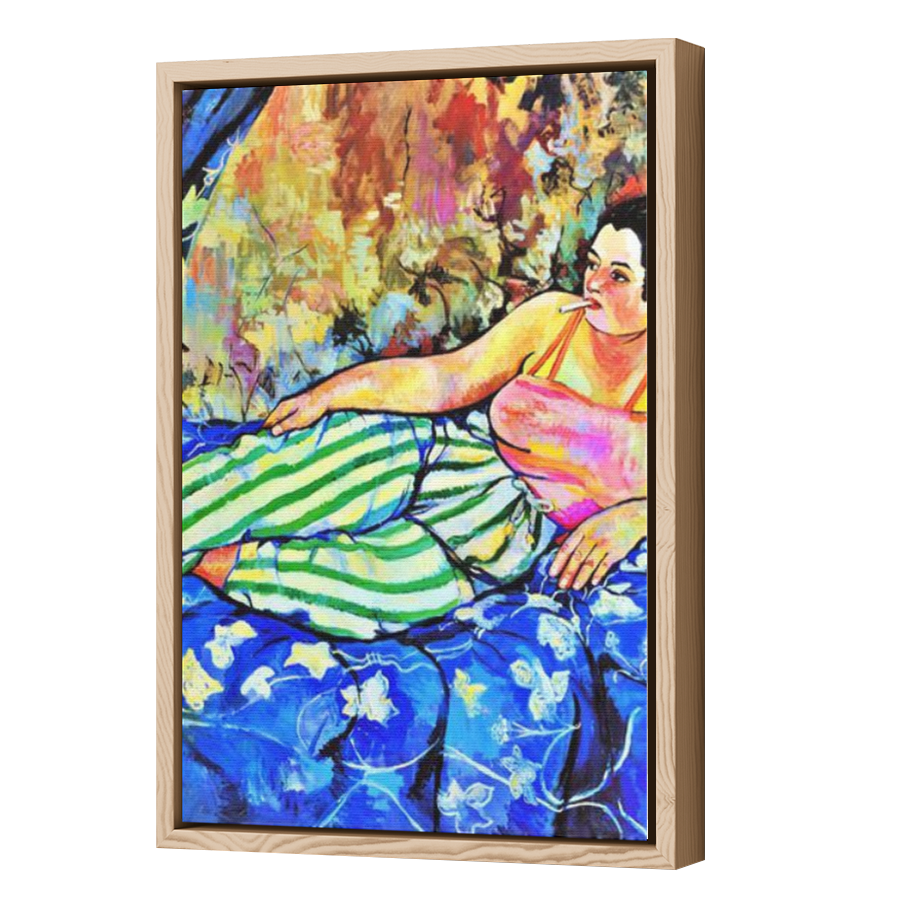 Thumbnail for Canvas - Wood Grain Floating Frame
