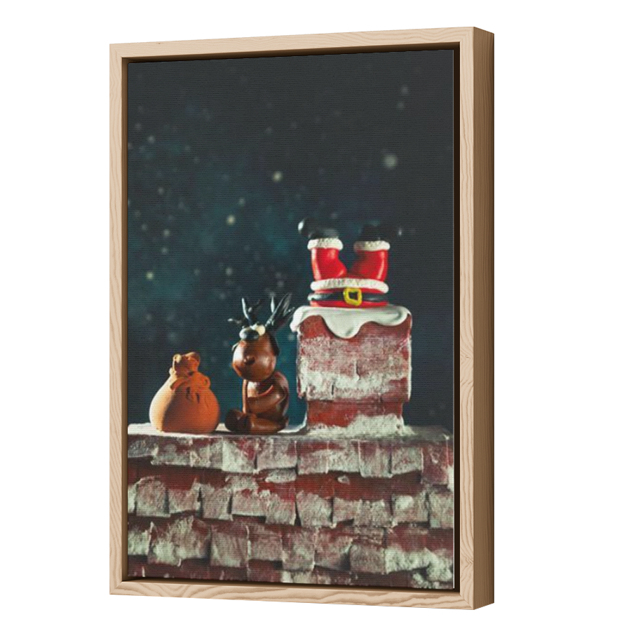 Thumbnail for Canvas - Wood Grain Floating Frame