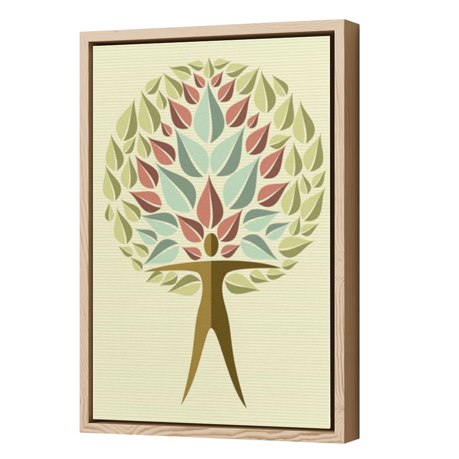 Thumbnail for Canvas - Wood Grain Floating Frame