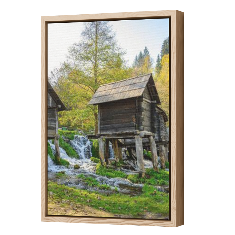Thumbnail for Canvas - Wood Grain Floating Frame