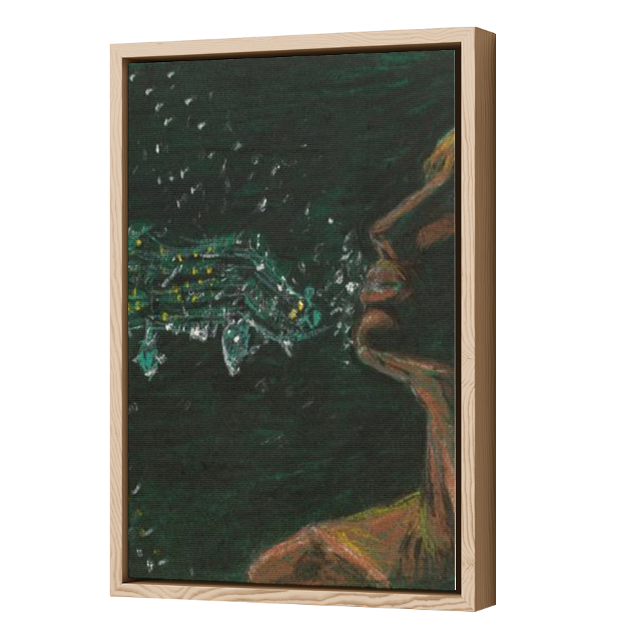 Thumbnail for Canvas - Wood Grain Floating Frame