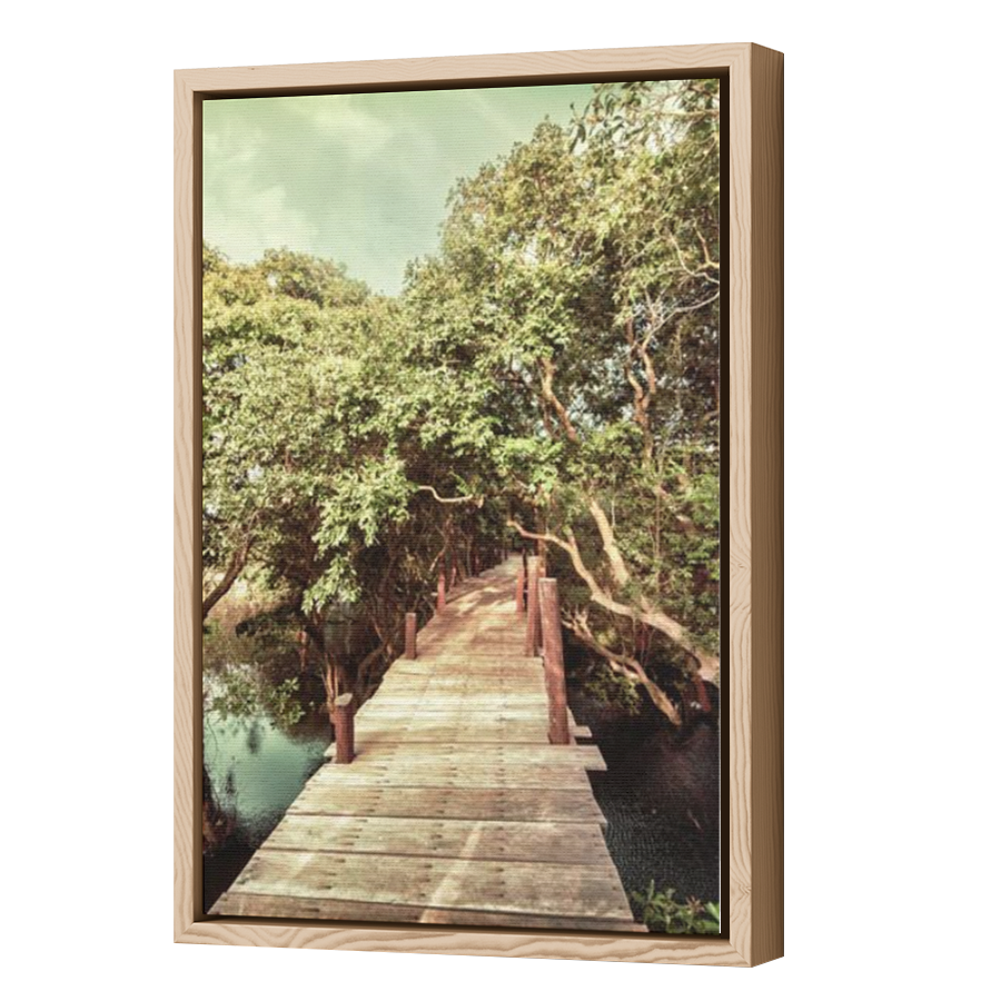 Thumbnail for Canvas - Wood Grain Floating Frame
