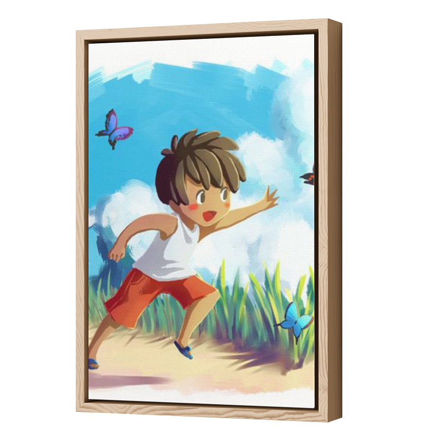 Thumbnail for Canvas - Wood Grain Floating Frame