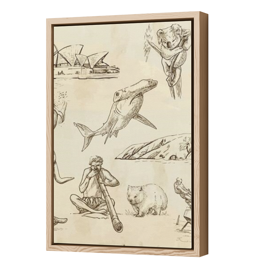 Thumbnail for Canvas - Wood Grain Floating Frame