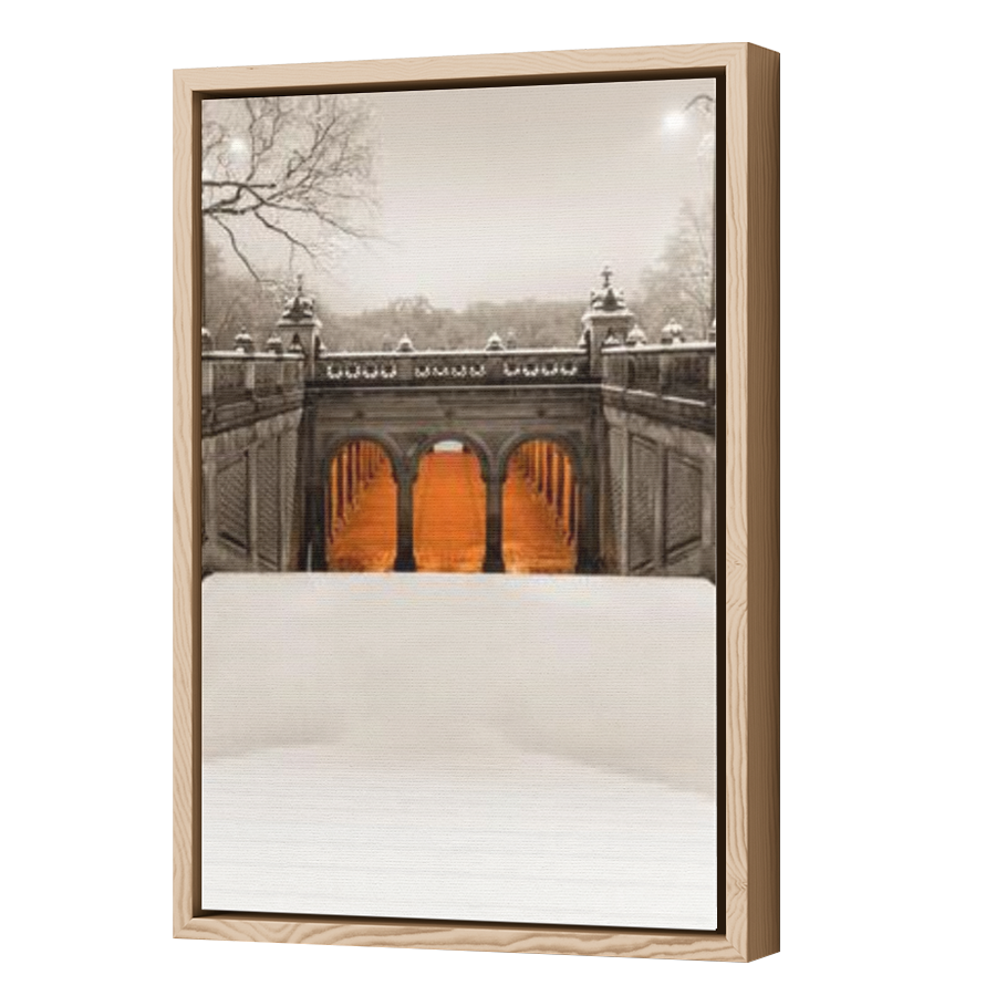 Thumbnail for Canvas - Wood Grain Floating Frame