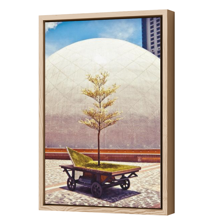 Thumbnail for Canvas - Wood Grain Floating Frame