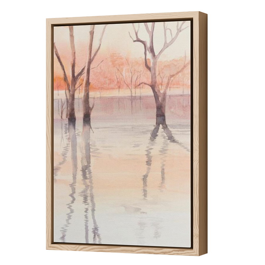 Thumbnail for Canvas - Wood Grain Floating Frame