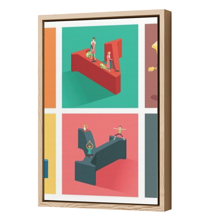 Thumbnail for Canvas - Wood Grain Floating Frame