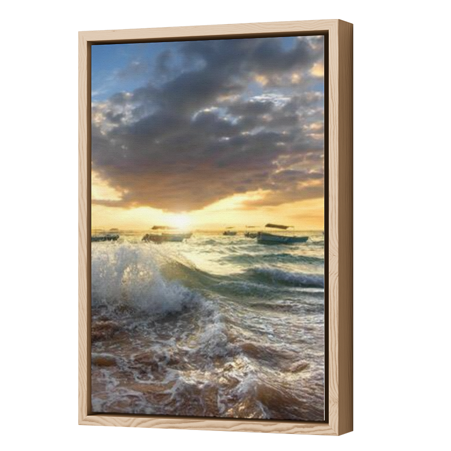 Thumbnail for Canvas - Wood Grain Floating Frame