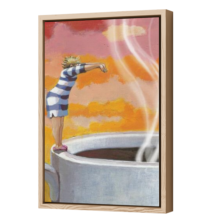Thumbnail for Canvas - Wood Grain Floating Frame
