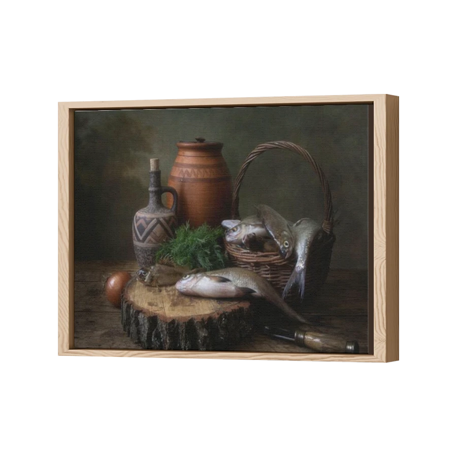 Thumbnail for Canvas - Wood Grain Floating Frame
